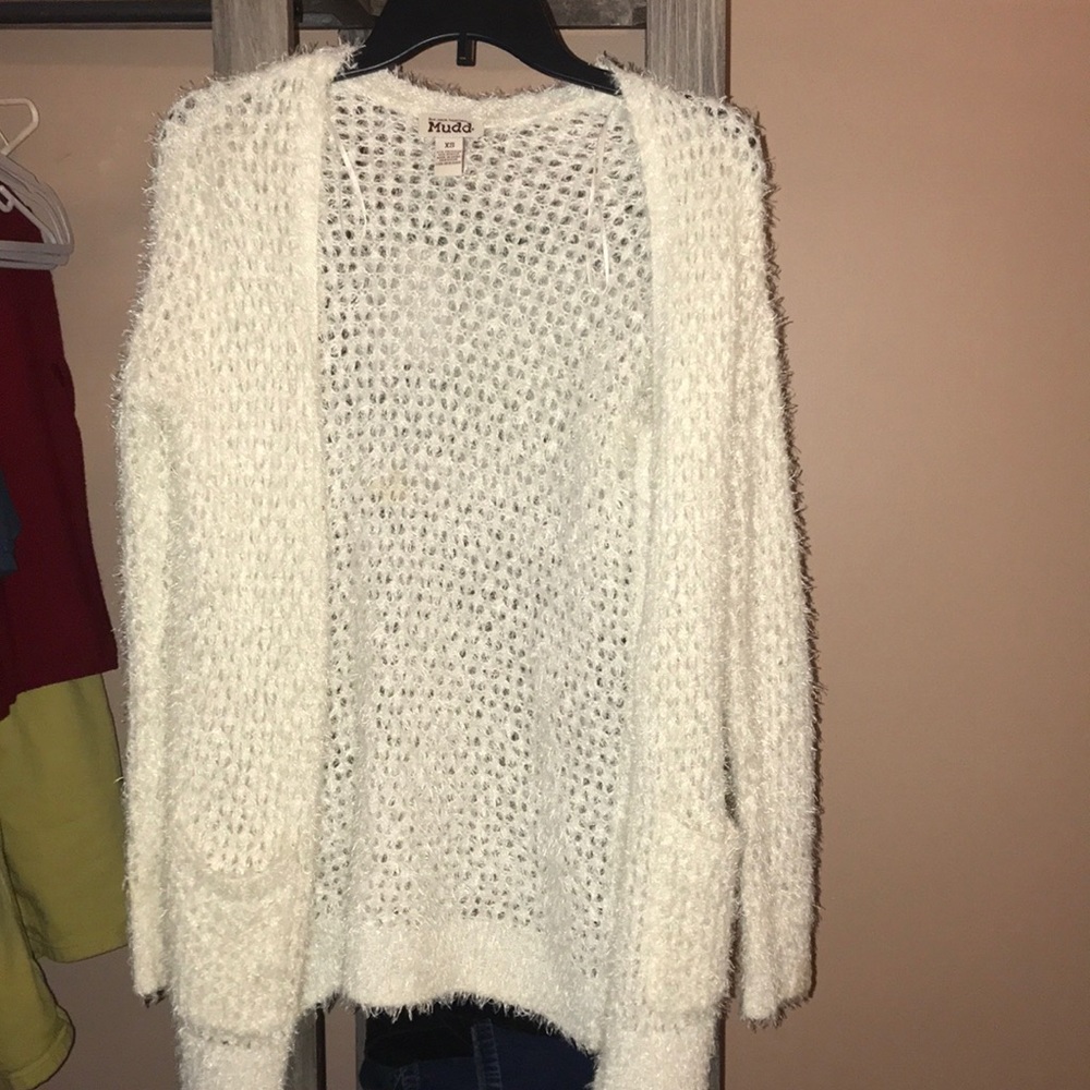 fuzzy cardigan